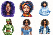 Black Afro Girl Clipart, an Illustration by OK Design (Thumbnail 2 of 5)