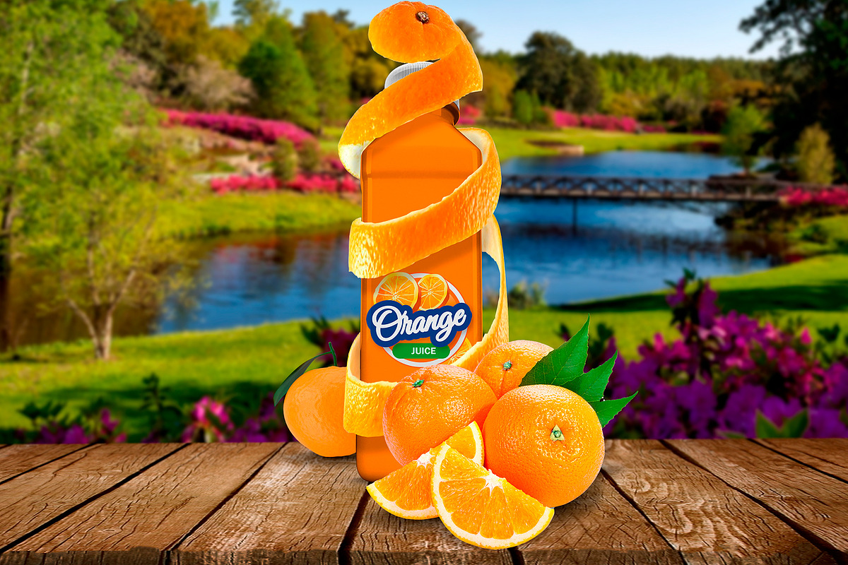 Bottle Juice Mockup Advertising, a Mockup by rogeriomarcos (Photo 7 of 11)