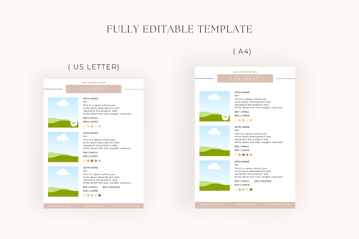 Line Sheet Wholesale Canva Template, a Magazine Template by Hellohastore (Photo 3 of 10)