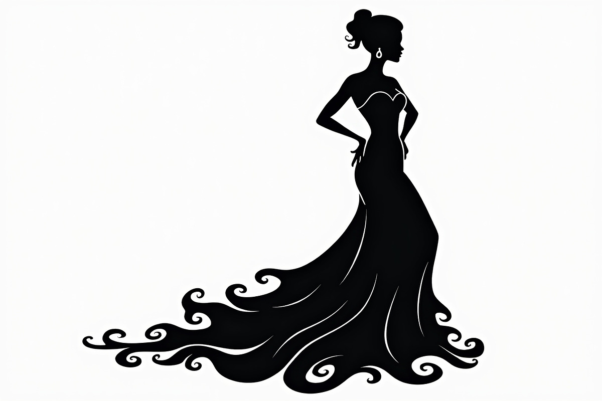 Stylish Gown Silhouette Set, an Illustration by yasushie (Photo 21 of 21)