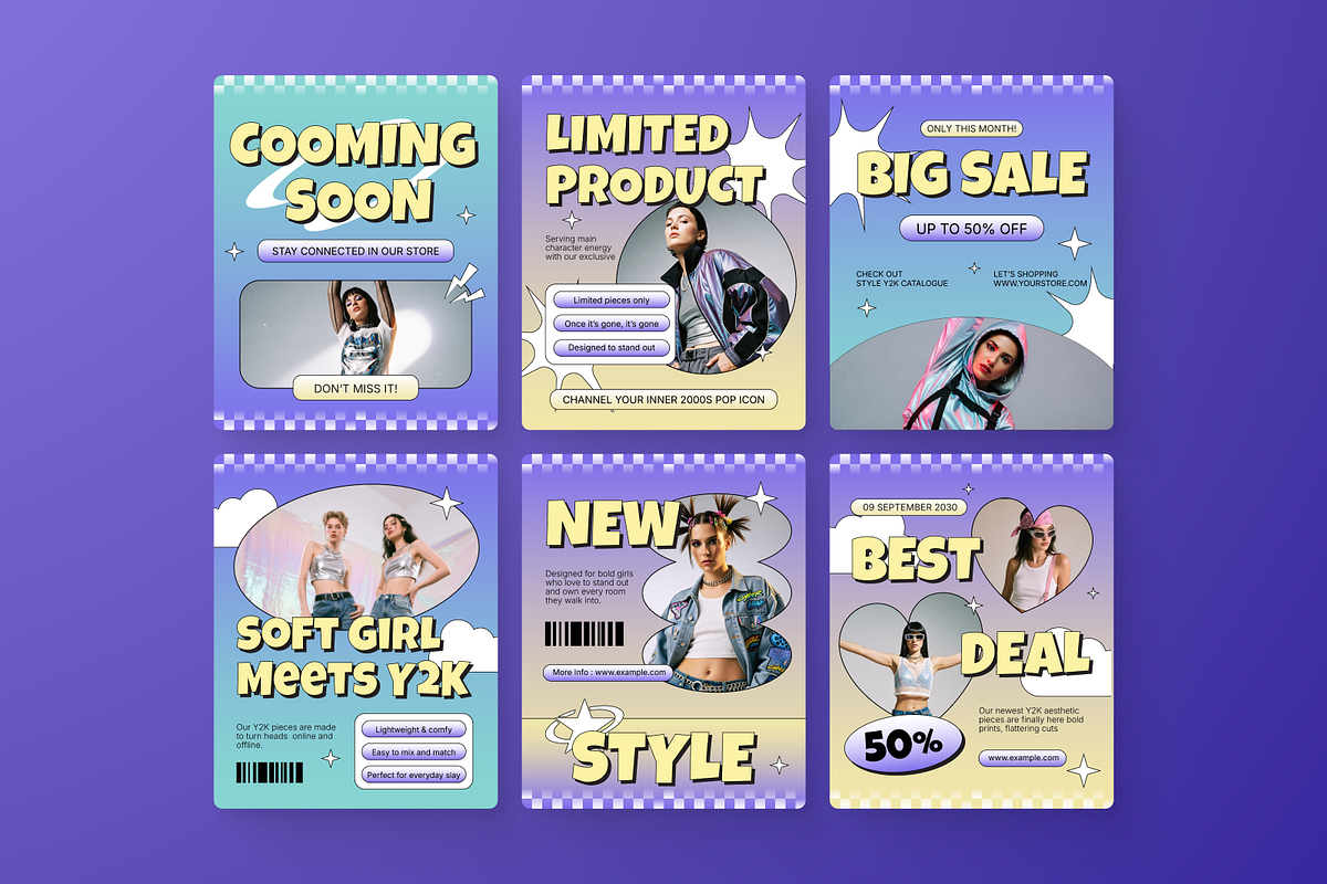 Y2K Aesthetic Instagram Post, a Social Media Template by Annora Studio (Photo 6 of 6)