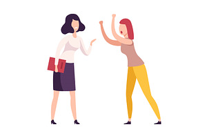 Angry Female Colleagues Arguing and, a Person Illustration by TopVectors