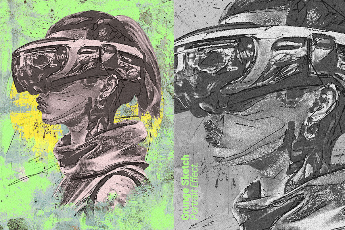 Grunge Sketch Portrait Effect, an Action Add-On by Amorjesu.com (Photo 15 of 21)