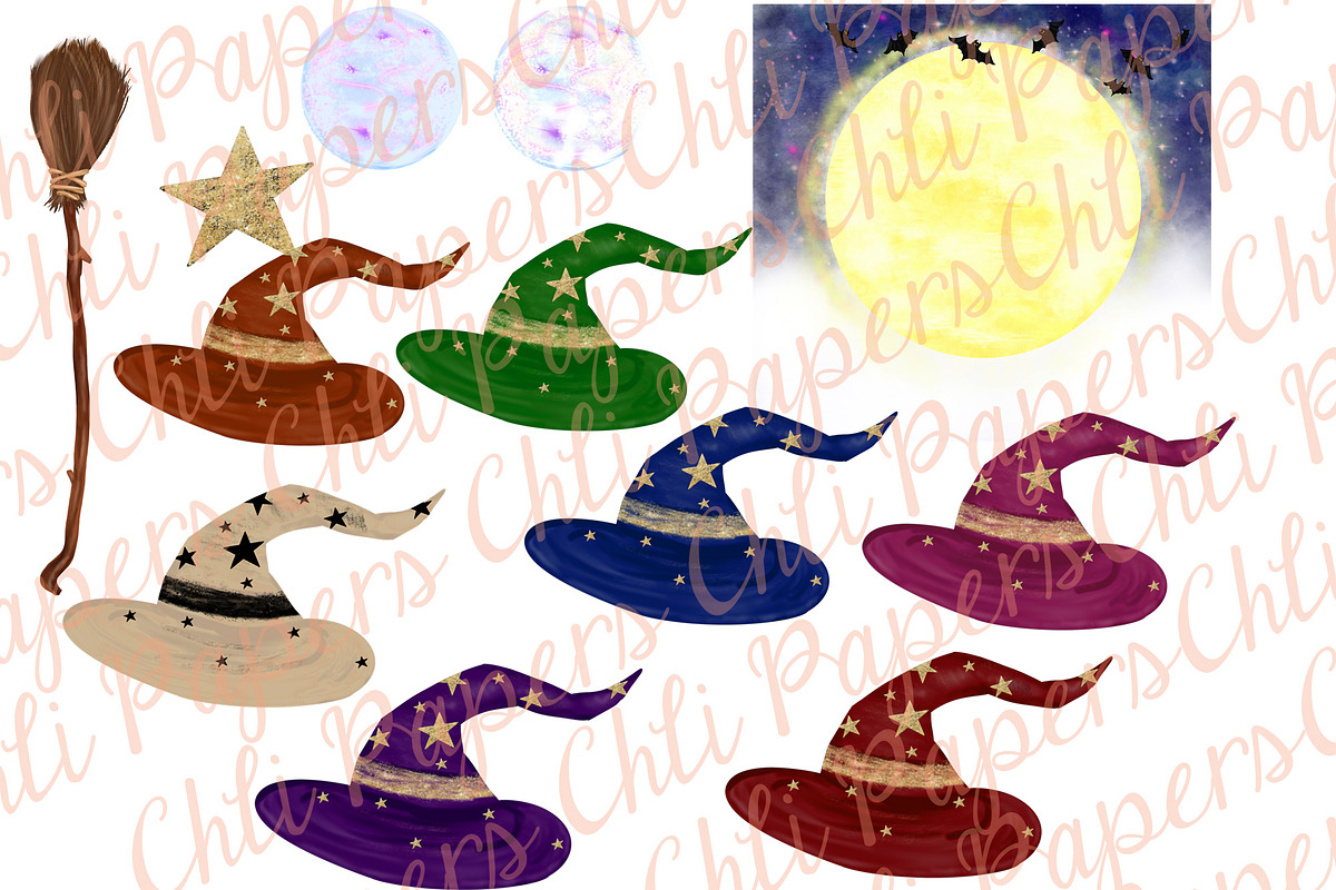 Halloween girls clipart, Witches Png, an Illustration by chilipapers (Photo 5 of 6)