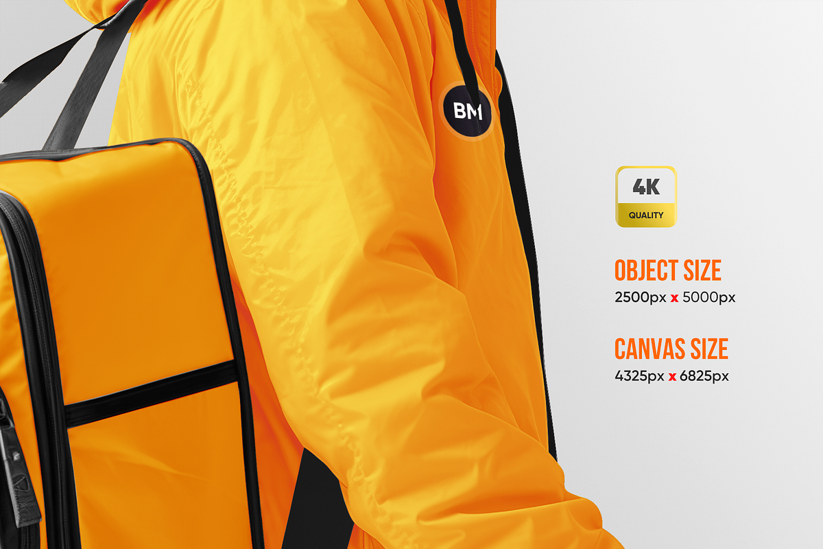 Delivery guy with bag mockup, an Advertising Mockup by BlackMockup (Photo 3 of 10)
