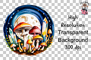 Mushroom and Crystal PNG Bunndle, a Graphic by Clipart Studio (Thumbnail 8 of 11)