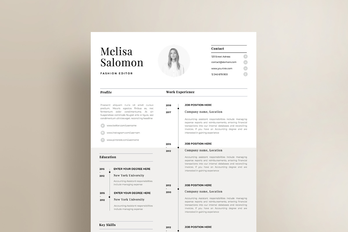 Resume Template 1, 2 page | Paris, a Resume Template by Resume Angels (Photo 1 of 11)