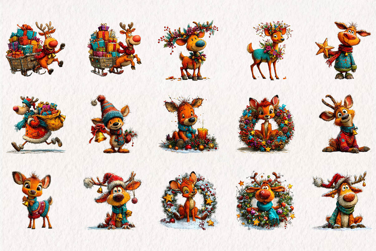 Christmas Reindeer Magic, a Seasonal Illustration by CreationArt (Photo 3 of 7)