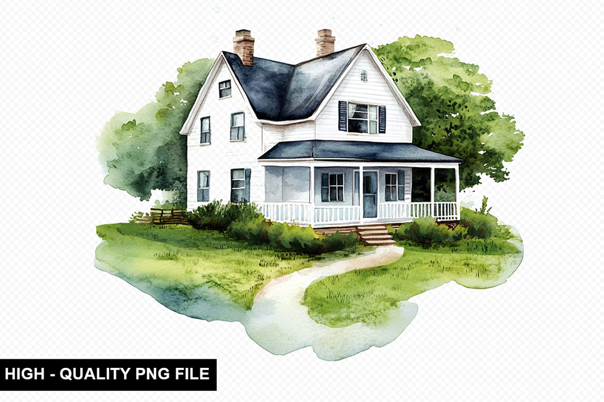 Watercolor House Clipart Bundle, an Illustration by crative8112 (Photo 2 of 9)