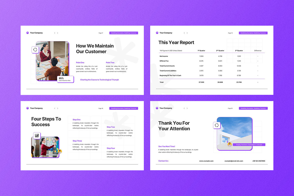 White Modern Annual Report PPT, a Presentation Template by Aiyari Graphic (Photo 5 of 5)