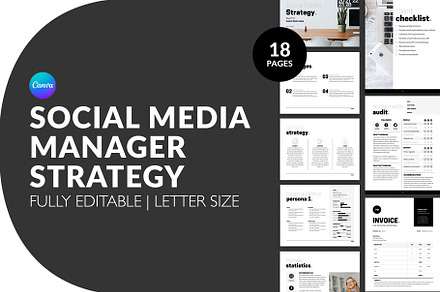 Black Social Media Strategy Template, a Presentation Template by InkBlue Templates