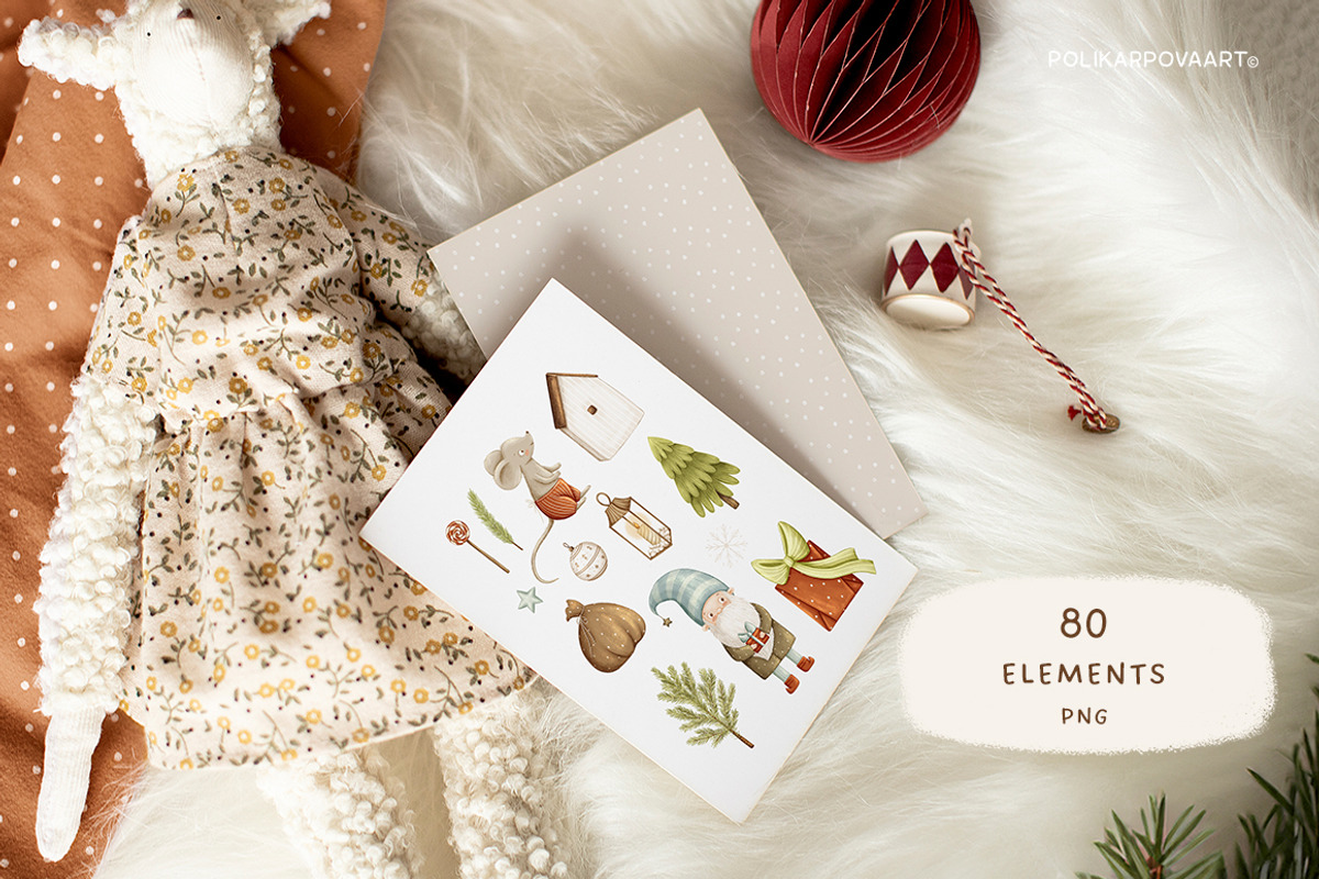 Happy Holidays. Christmas collection, an Animal Illustration by polikarpovaart (Photo 12 of 15)