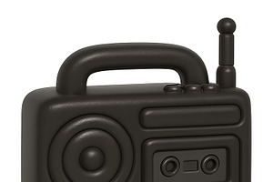 Retro radio design isolated on trans, an Illustration by Dvoevnore photos