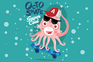 Skater Cool Octopus