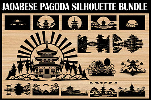 Japanese Pagoda SVG Bundle, an Illustration by Gaye Art