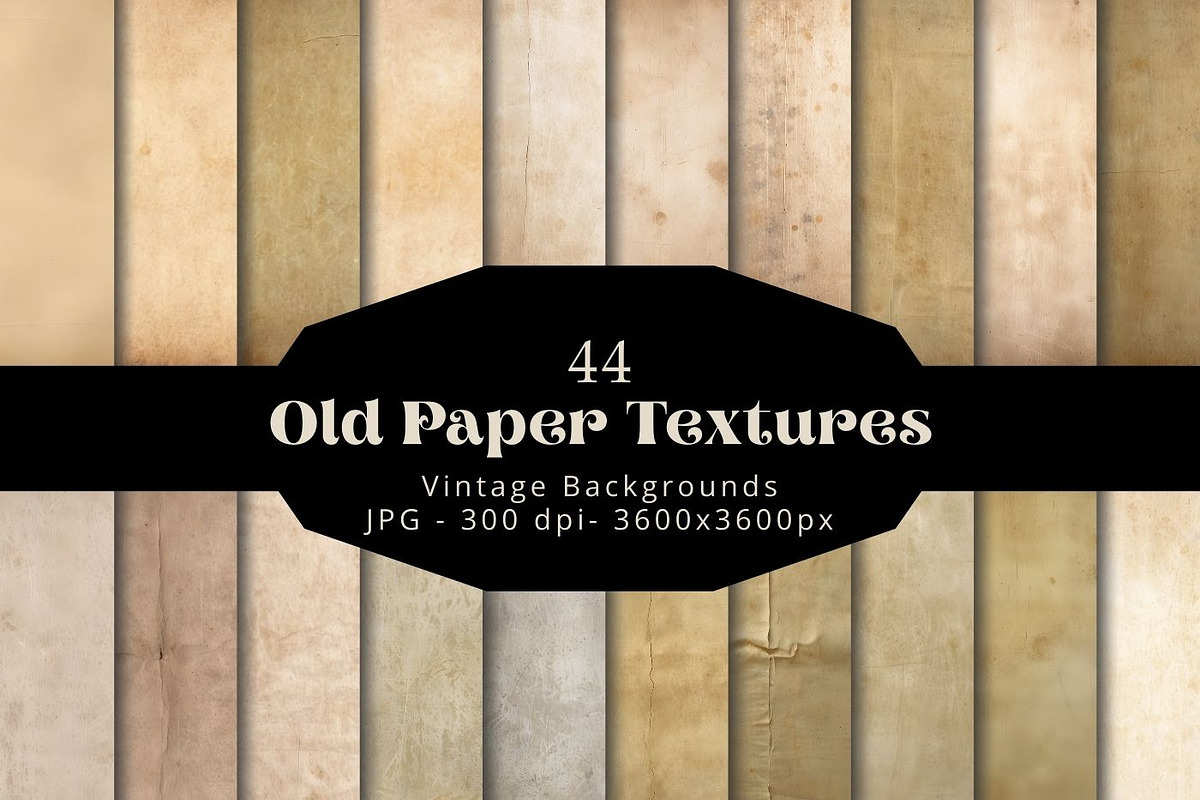 44 Old Paper Vintage Textures, a Background Graphic by UniqueMe (Photo 1 of 14)