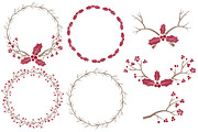 Red Holly Branches & Wreaths, an Illustration by Amanda Ilkov (Thumbnail 3 of 5)