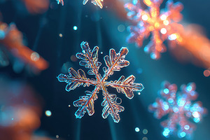 Intricate snowflakes with shimmering light, a Background Photo by AlyaAnd