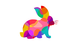 Object colorful Easter bunny. Hand, an Animal Illustration by Nenahliadava Design