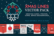 XMAS LINES Vector Pack + Bonus, a Flyer Template by RSO (Thumbnail 1 of 5)