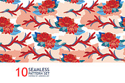 10 Japan Seamless floral pattern set, a Pattern Graphic by Anttoniu (Thumbnail 5 of 5)