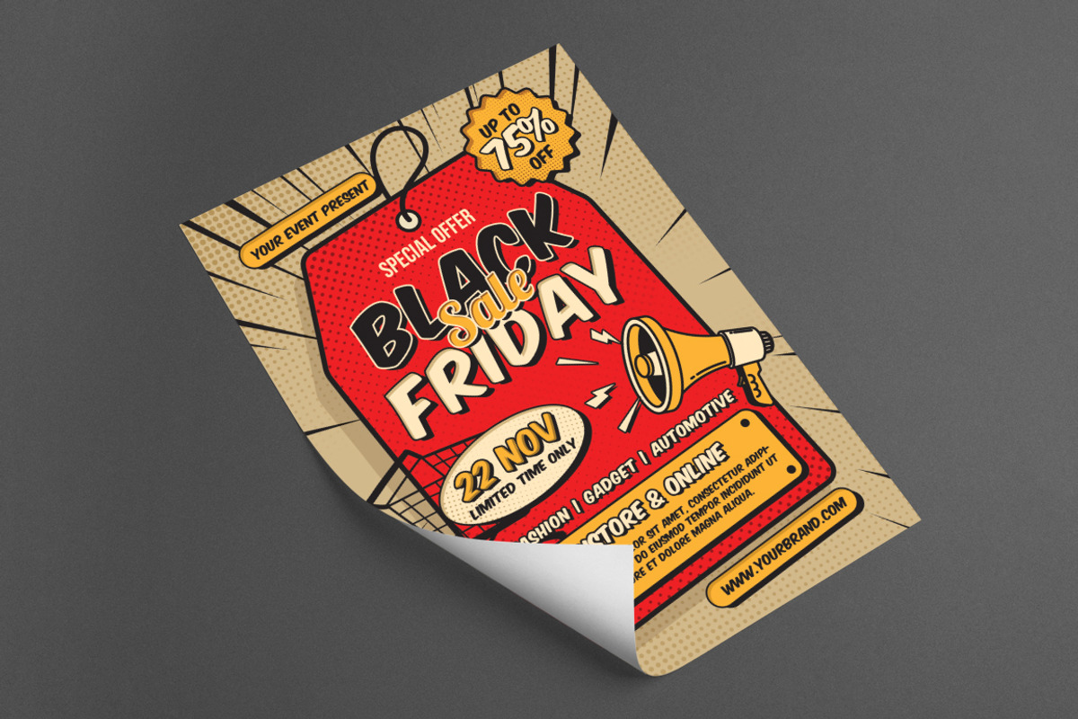 Black Friday Flyer Comic, a Flyer Template by monogrph (Photo 2 of 4)