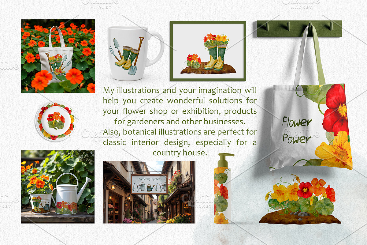 Summer garden watercolor clip art, an Illustration by ARTerria (Photo 8 of 11)