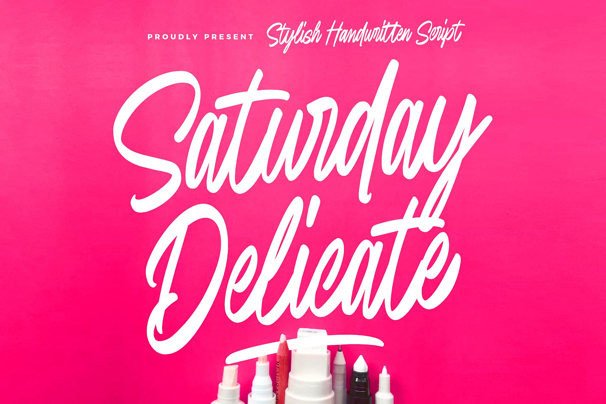 Saturday Delicate Stylish Script, a Script Font by Damarletter (Photo 1 of 9)