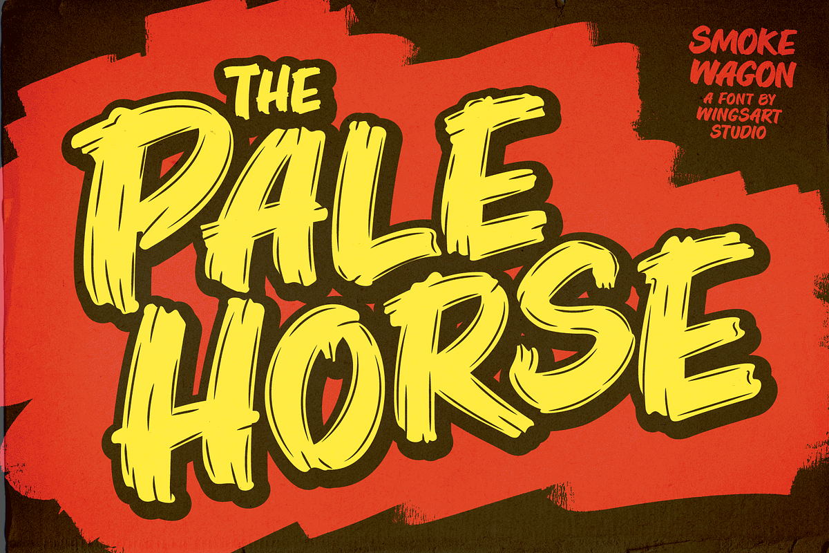 Smoke Wagon - A Western Brush Font, a Sans Serif Font by Wingsart Studio (Photo 13 of 15)