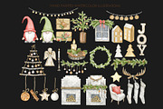 Watercolor rustic Christmas clipart, a Decorative Illustration by AquarelleSpace (Thumbnail 3 of 4)