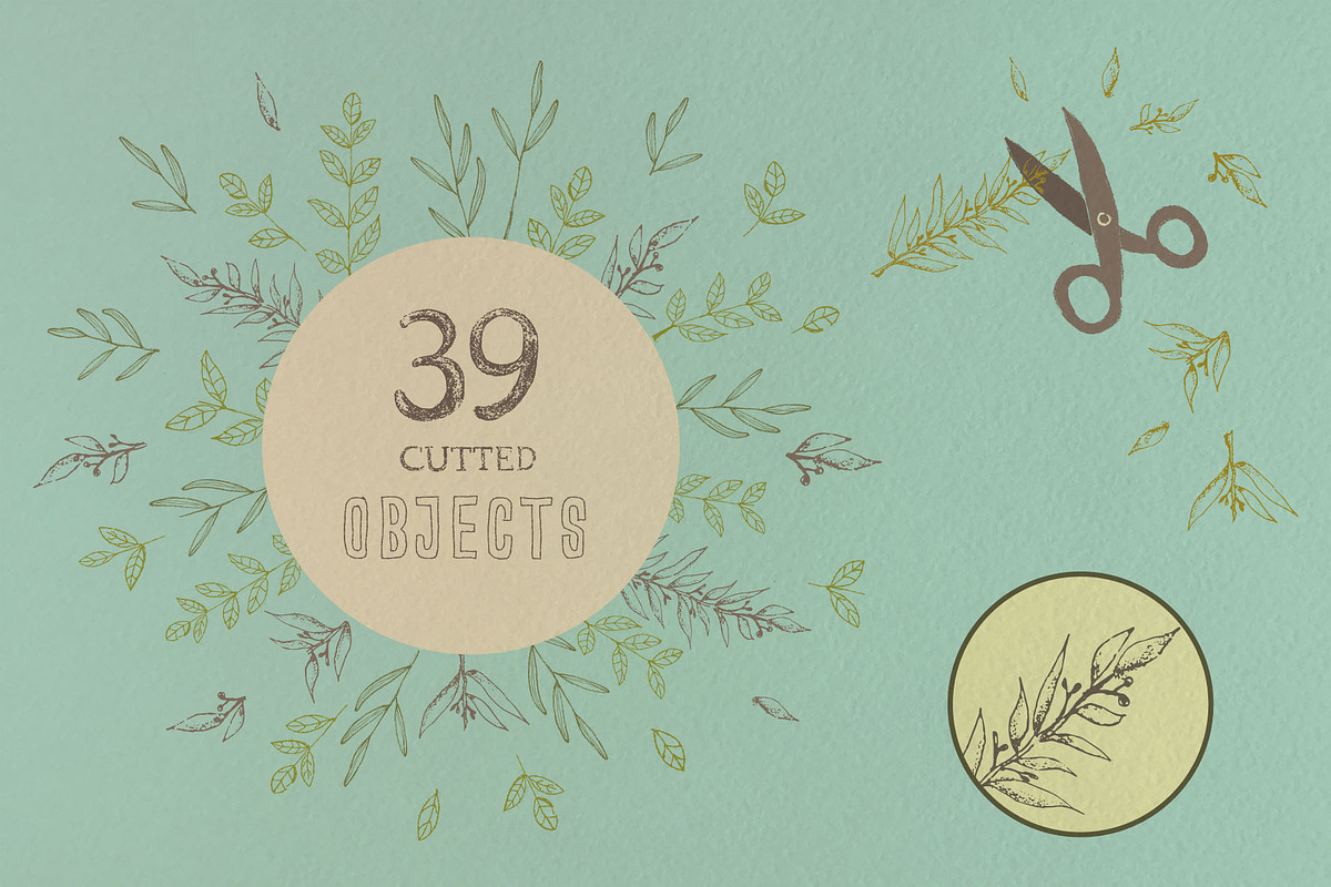 Just hand-drawn leaves, a Decorative Illustration by tinybunnyshop (Photo 5 of 11)