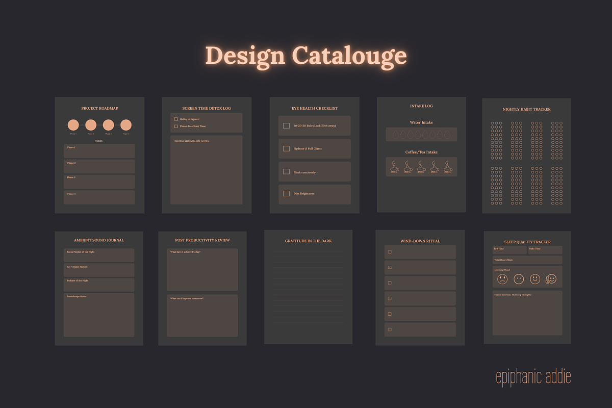 Digital Midnight Journal, a Stationery Template by Epiphanic Addie (Photo 6 of 7)