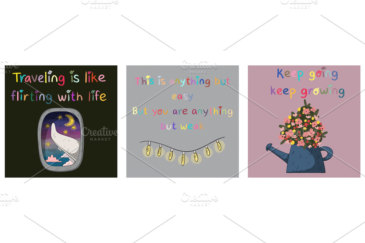 motivational emotional quotes, a Decorative Illustration by SaintPic illustrations (Photo 8 of 9)