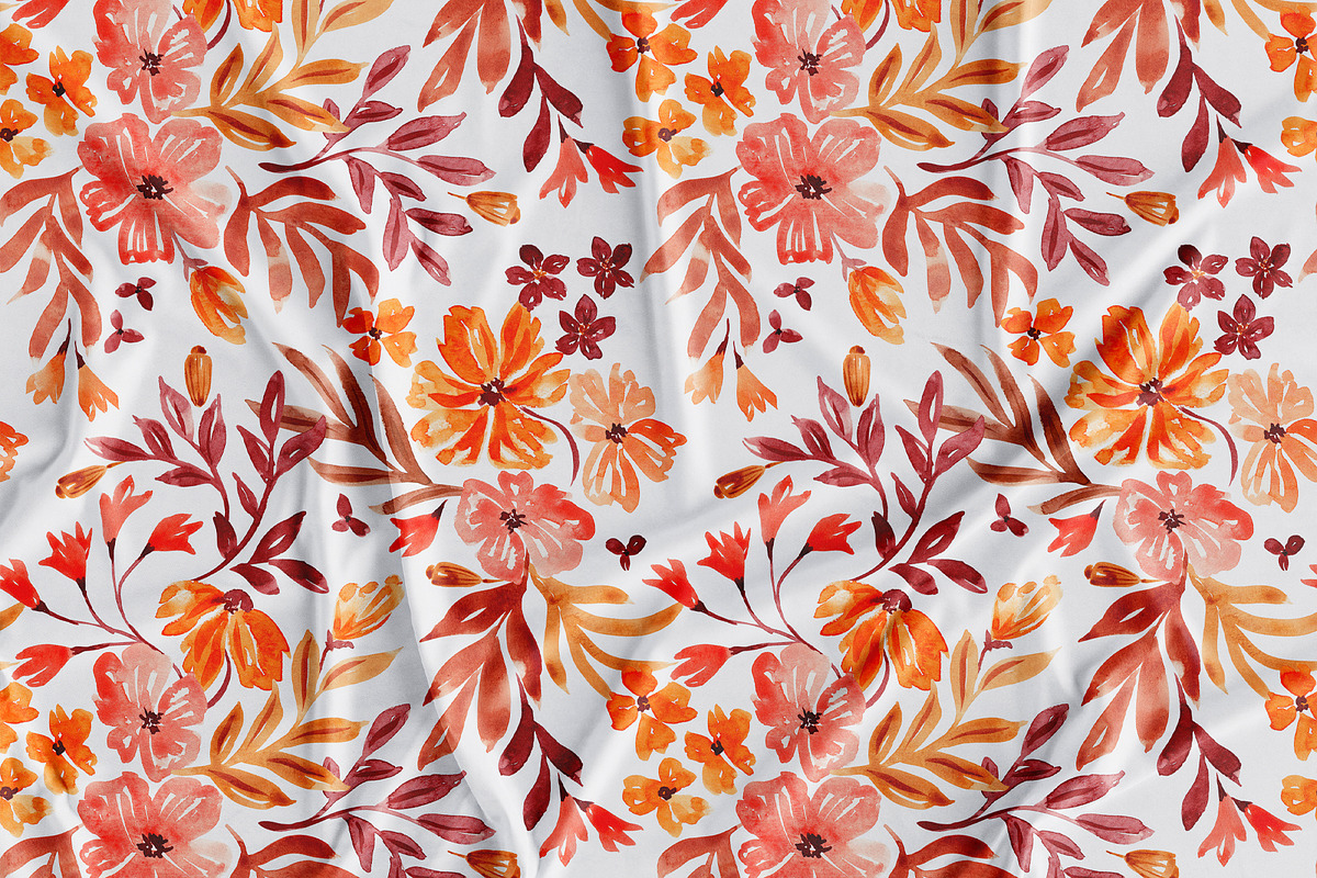 Fall floral seamless pattern, a Pattern Graphic by SirenaArt (Photo 9 of 19)