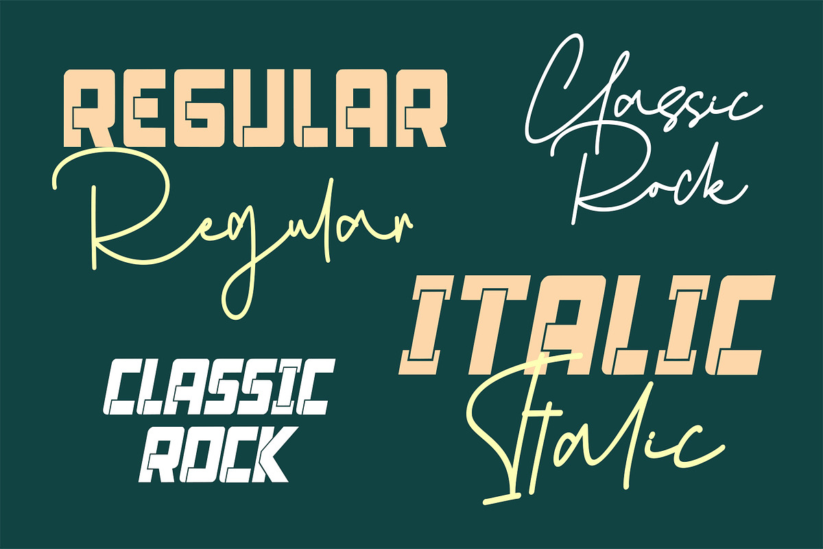 Classic Rock (FONT DUO), a Sans Serif Font by Letterara (Photo 9 of 12)