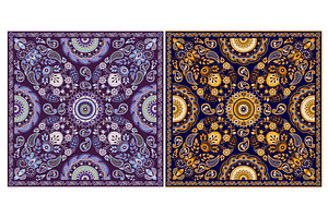 Square design for shawl, bandanna, an Illustration by Sunny_Lion