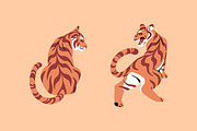 Tigers set + seamless pattern, an Animal Illustration by PaperTrident (Thumbnail 3 of 5)