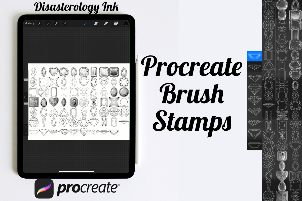 Diamonds Set 1 Procreate Brush Stamp, a Brush Add-On by Disasterology Ink (Photo 3 of 10)