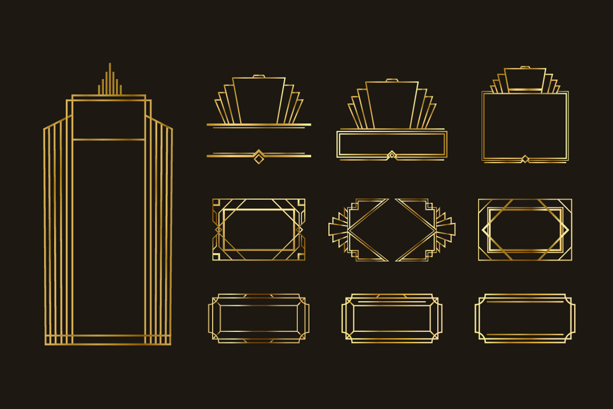 Vintage Art Deco Frame Set, a Marketing Template by Template Dealer
