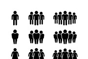 Set glyph icons of people group, a Solid Icon by motorama (Thumbnail 1 of 2)