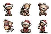 Christmas Teddy Bear Clipart, an Illustration by CreationArt (Thumbnail 6 of 6)