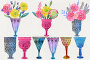 Flower Wine watercolor design set, a Decorative Illustration by Astel (Thumbnail 2 of 6)