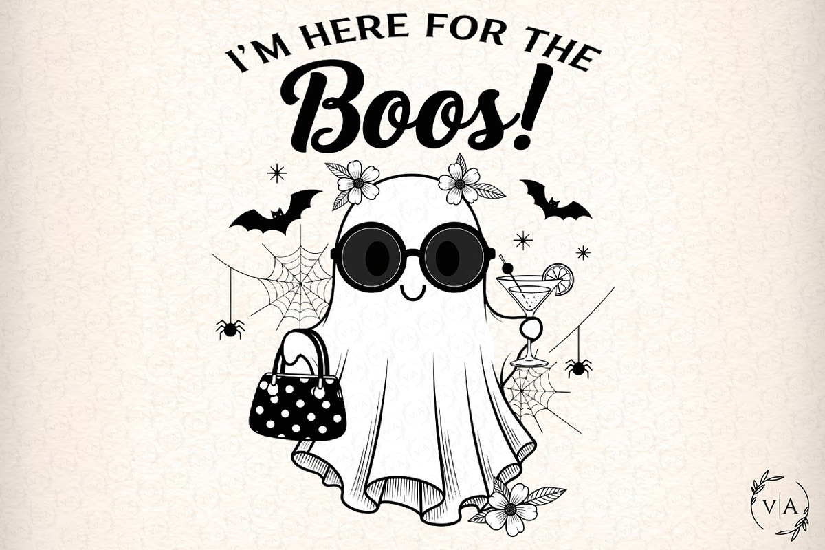 I'm Here for the Boos, Halloween PNG, an Illustration by Craft Nest (Photo 1 of 6)