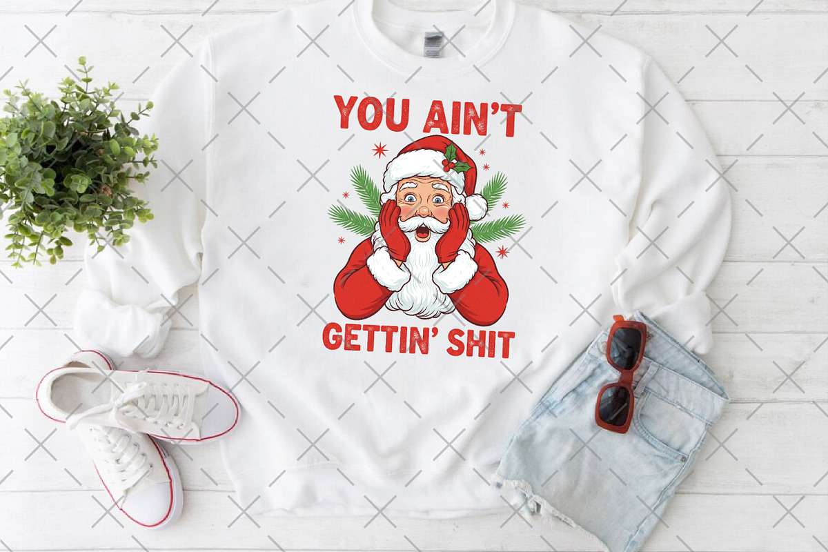 Vintage Santa You Ain't Gettin Shit, an Illustration by Craft Nest (Photo 6 of 6)