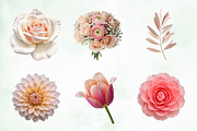 Blush Watercolor Floral Elements, an Illustration by Creative Art (Thumbnail 4 of 9)