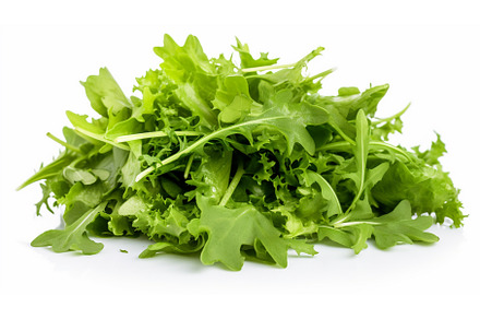 Lettuce leaves isolate on white, a Food & Drink Photo by yanadjana