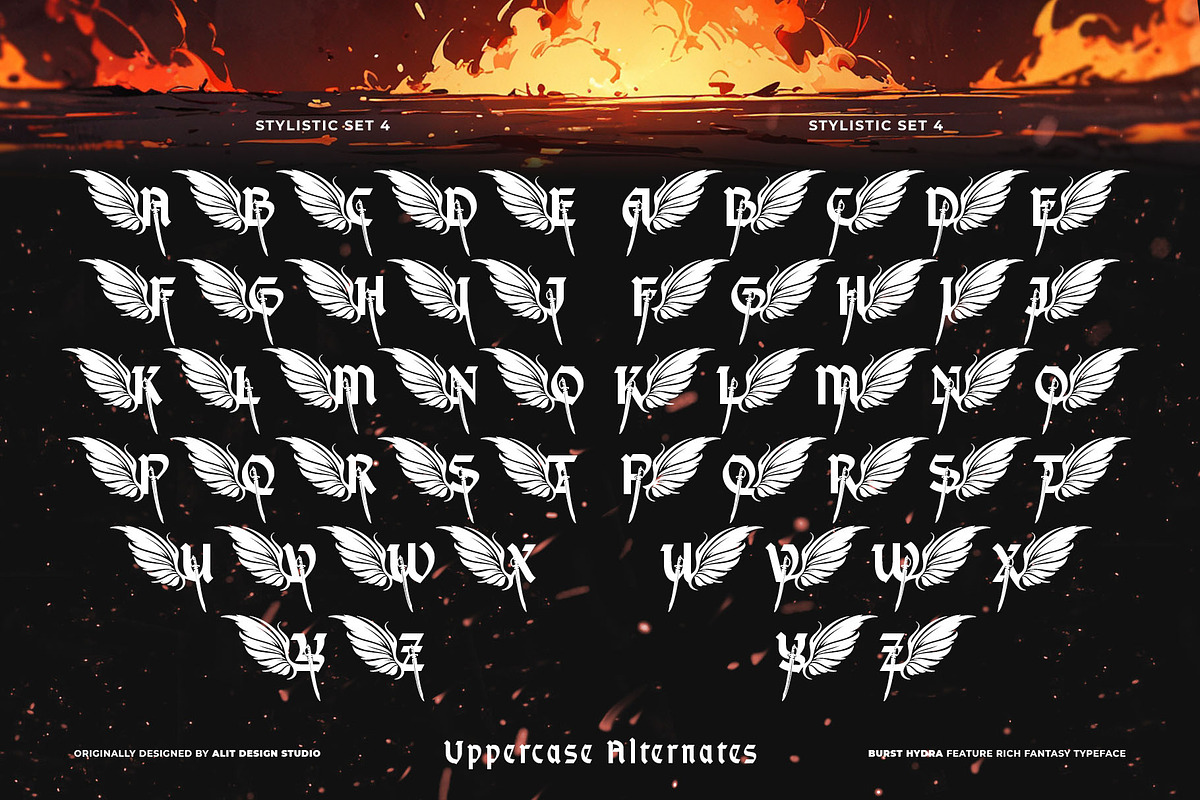 Burst Hydra Font, a Blackletter Font by alit design (Photo 12 of 17)