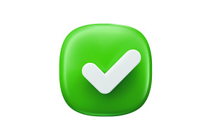 3D check icon, done mark, an Object Illustration by Vector Tradition