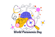 6 World Pneumonia Day Illustration, a Healthcare Illustration by denayunebgt (Thumbnail 3 of 3)