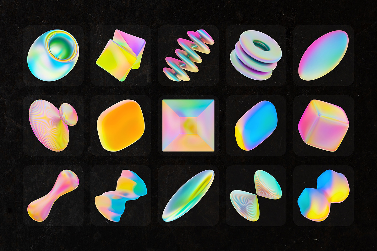 Holo Geometry Abstract 3D PNG Shapes, an Object Graphic by stasylionet (Photo 10 of 11)
